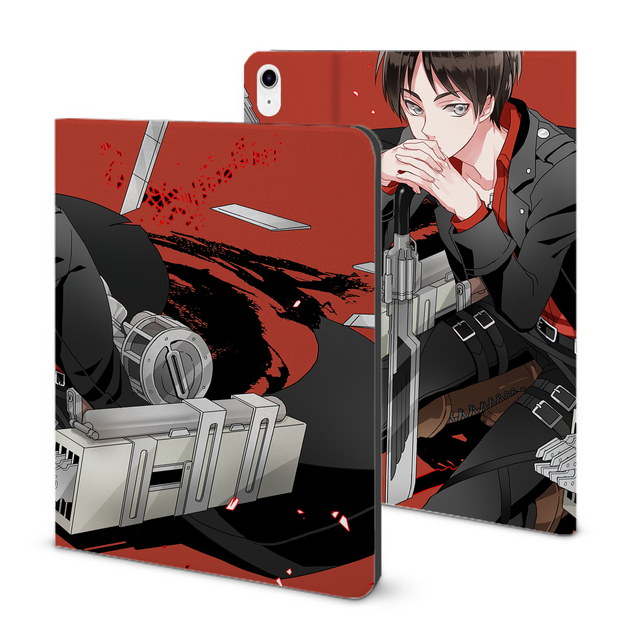 （画像用） 進撃の巨人 Attack on Titan IPad ケース ブック型 PUレザー TPU 耐衝撃 軽量 薄型 ペン収納なし 全面保護 IPad 各モデル対応
